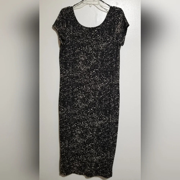 H&M black and speckled beige midi  dress - Picture 1 of 3